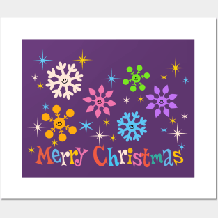 Merry Christmas snowflakes Posters and Art